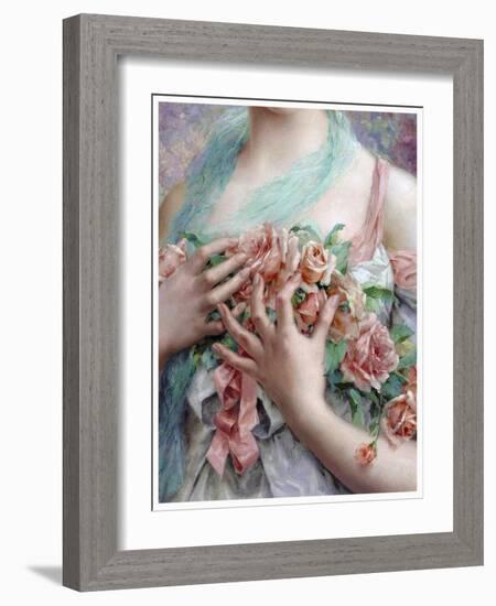 Emile Vernon - the Rose Girl-Vintage Lavoie-Framed Giclee Print