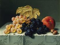 A Glass of Champagne, Grapes Plums and a Peach on a Marble Ledge-Emilie Preyer-Premier Image Canvas