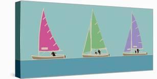 Sailing Trio II-Emily Burningham-Stretched Canvas