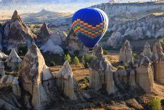 Turkey, Anatolia, Cappadocia, Goreme. Hot air balloons flying above the valley.-Emily Wilson-Photographic Print