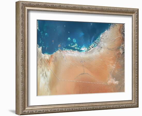 Emirate of Abu Dhabi, Satellite Image-null-Framed Photographic Print