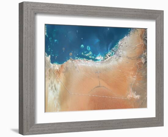 Emirate of Abu Dhabi, Satellite Image-null-Framed Photographic Print