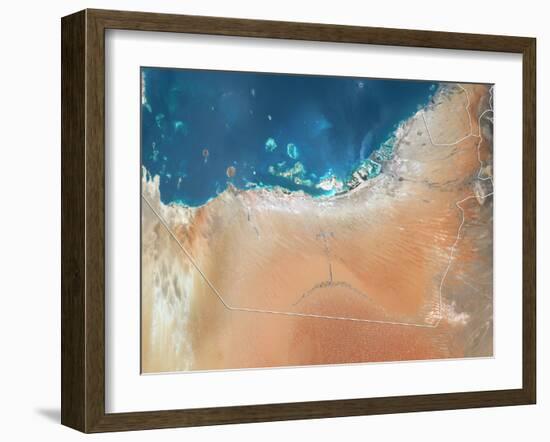 Emirate of Abu Dhabi, Satellite Image-null-Framed Photographic Print