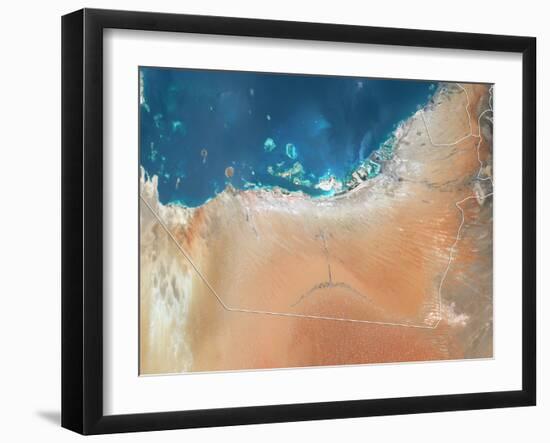 Emirate of Abu Dhabi, Satellite Image-null-Framed Photographic Print