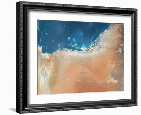 Emirate of Abu Dhabi, Satellite Image-null-Framed Photographic Print