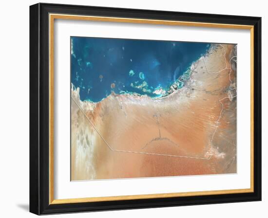 Emirate of Abu Dhabi, Satellite Image-null-Framed Photographic Print