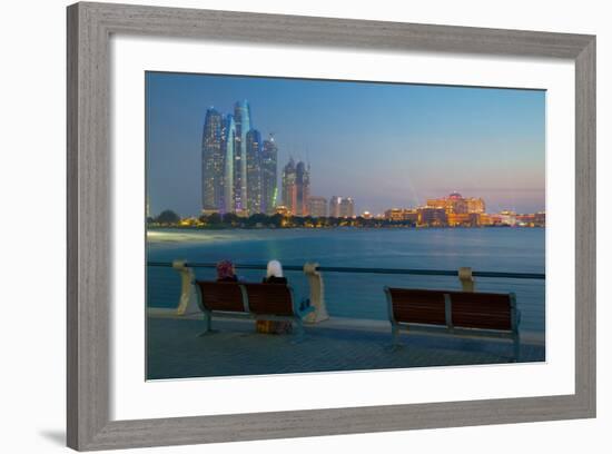 Emirate Towers and Emirates Palace at Night, Abu Dhabi, United Arab Emirates, Middle East-Frank Fell-Framed Photographic Print