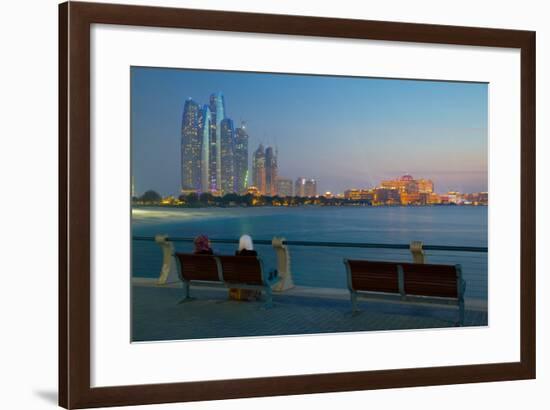 Emirate Towers and Emirates Palace at Night, Abu Dhabi, United Arab Emirates, Middle East-Frank Fell-Framed Photographic Print