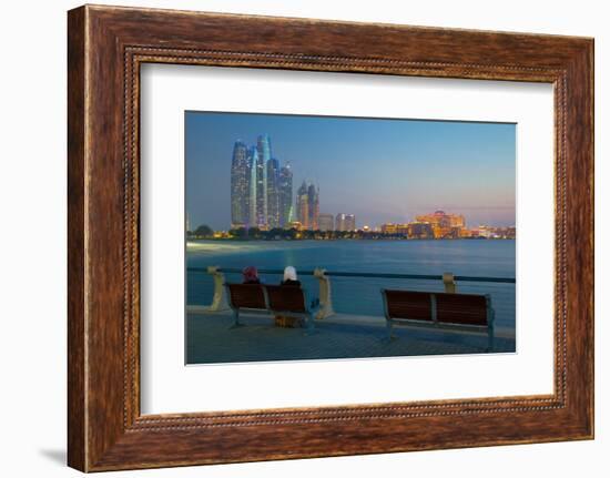 Emirate Towers and Emirates Palace at Night, Abu Dhabi, United Arab Emirates, Middle East-Frank Fell-Framed Photographic Print