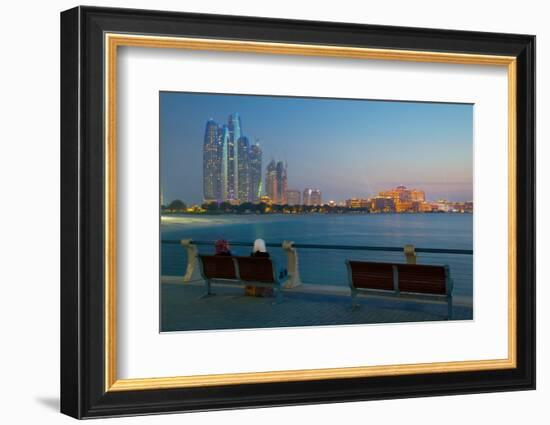 Emirate Towers and Emirates Palace at Night, Abu Dhabi, United Arab Emirates, Middle East-Frank Fell-Framed Photographic Print