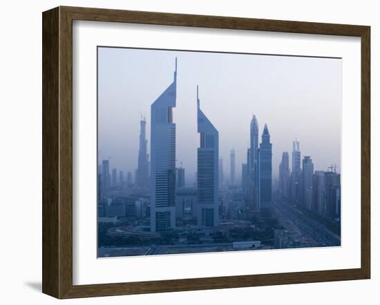 Emirates Towers, Sheik Zayed Road Area, Dubai, United Arab Emirates-Walter Bibikow-Framed Photographic Print