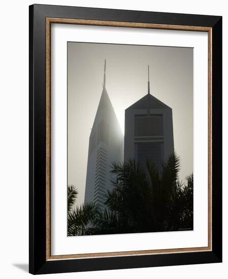 Emirates Towers, Sheikh Zayed Road Area, Dubai, United Arab Emirates-Walter Bibikow-Framed Photographic Print