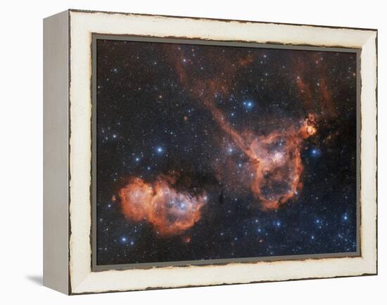 Emission Nebulae IC 1848 And IC 1805-Davide De Martin-Framed Premier Image Canvas