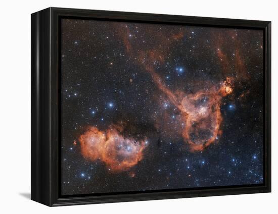 Emission Nebulae IC 1848 And IC 1805-Davide De Martin-Framed Premier Image Canvas