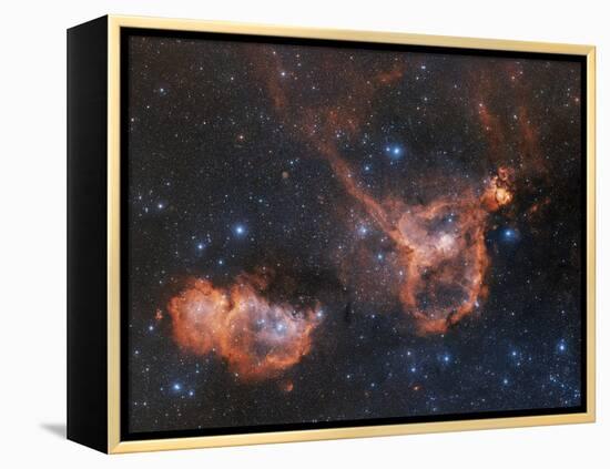 Emission Nebulae IC 1848 And IC 1805-Davide De Martin-Framed Premier Image Canvas