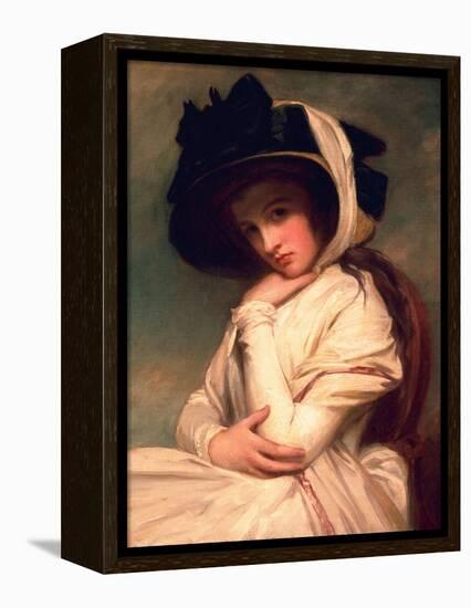 Emma Hart, Later Lady Hamilton, in a Straw Hat, C.1782-94-George Romney-Framed Premier Image Canvas