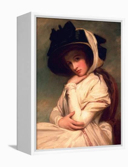 Emma Hart, Later Lady Hamilton, in a Straw Hat, C.1782-94-George Romney-Framed Premier Image Canvas