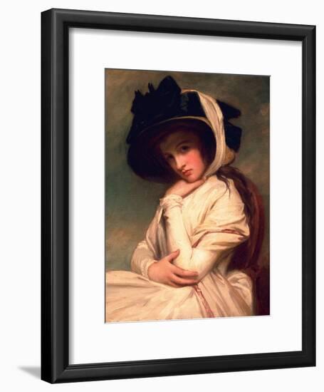 Emma Hart, Later Lady Hamilton, in a Straw Hat, C.1782-94-George Romney-Framed Giclee Print