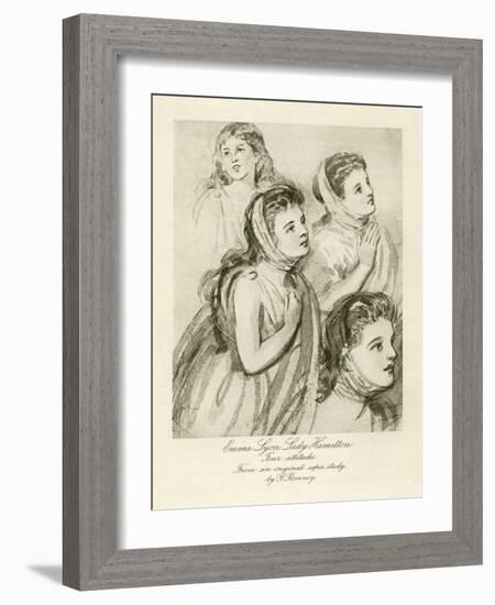 Emma Lady Hamilton-George Romney-Framed Giclee Print