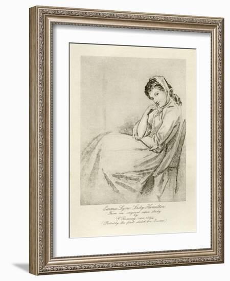 Emma Lady Hamilton-George Romney-Framed Giclee Print