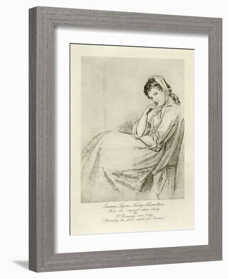 Emma Lady Hamilton-George Romney-Framed Giclee Print