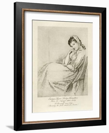 Emma Lady Hamilton-George Romney-Framed Giclee Print