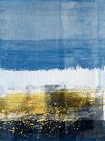 Gold Splash and Blue Abstract Study-Emma Moore-Art Print