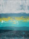 Gold Splash and Blue Abstract Study-Emma Moore-Art Print