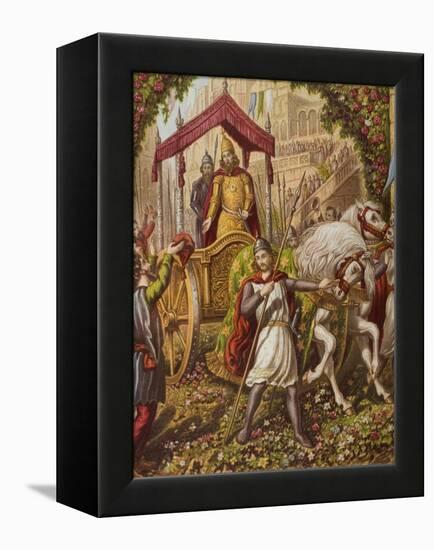 Emmanuel's Second Entry into Mansoul, Illustration from 'The Holy War' by John Bunyan (1628-88)-null-Framed Premier Image Canvas