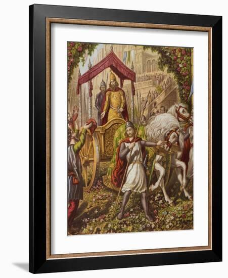 Emmanuel's Second Entry into Mansoul, Illustration from 'The Holy War' by John Bunyan (1628-88)-null-Framed Giclee Print