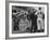 Emmet Kelly at Dodgers Game as Pirates Player Dick Groat and Dodger Manager Walter Alston confer-Yale Joel-Framed Premium Photographic Print