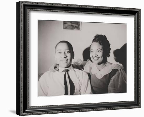 Emmett Till with His Mother, Mamie Bradley, Ca. 1950-null-Framed Photo
