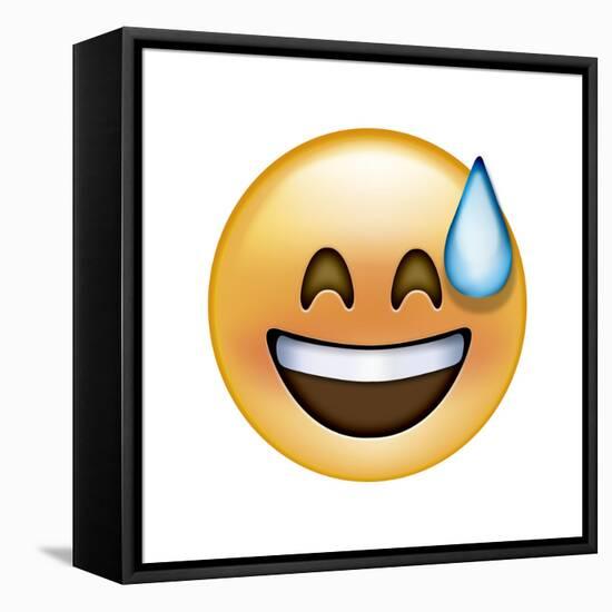 Emoji Big Smile Sweat-Ali Lynne-Framed Premier Image Canvas