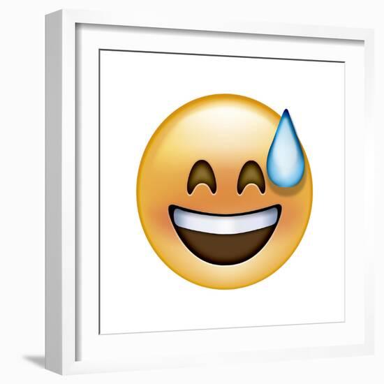 Emoji Big Smile Sweat-Ali Lynne-Framed Giclee Print