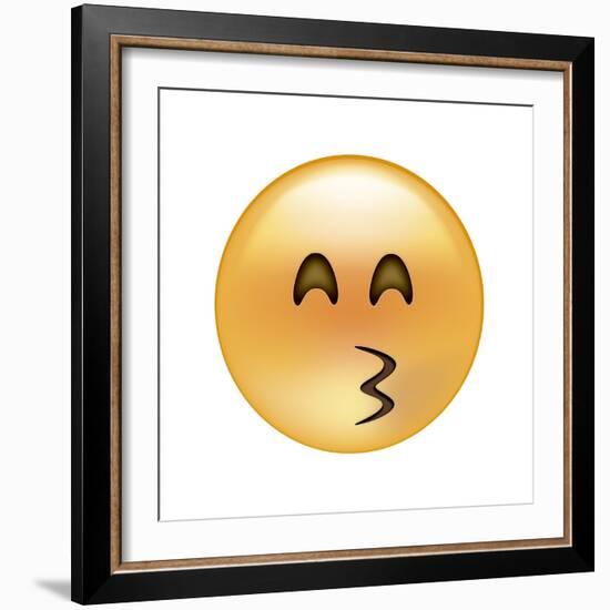 Emoji Crescent Eye Kiss-Ali Lynne-Framed Giclee Print