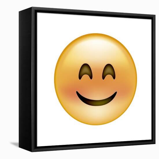Emoji Crescent Eye Smile-Ali Lynne-Framed Premier Image Canvas