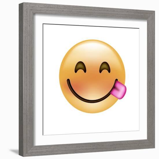 Emoji Crescent Eye Yummy-Ali Lynne-Framed Giclee Print