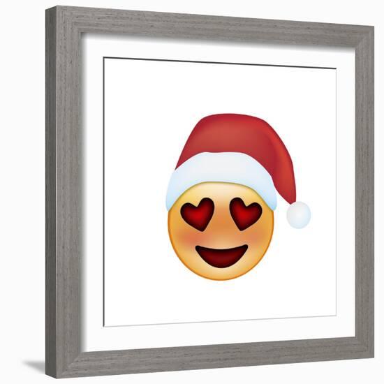 Emoji Smile Heart Xmas Hat-Ali Lynne-Framed Giclee Print