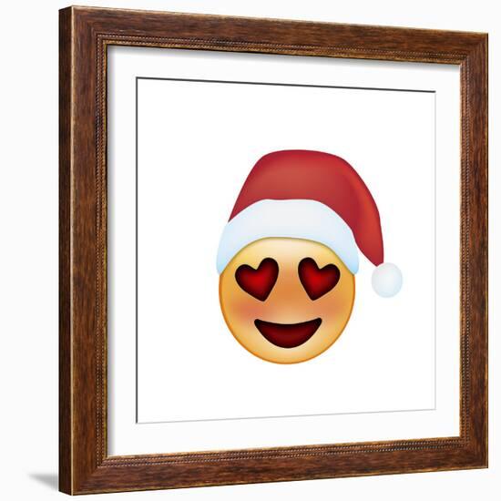 Emoji Smile Heart Xmas Hat-Ali Lynne-Framed Giclee Print