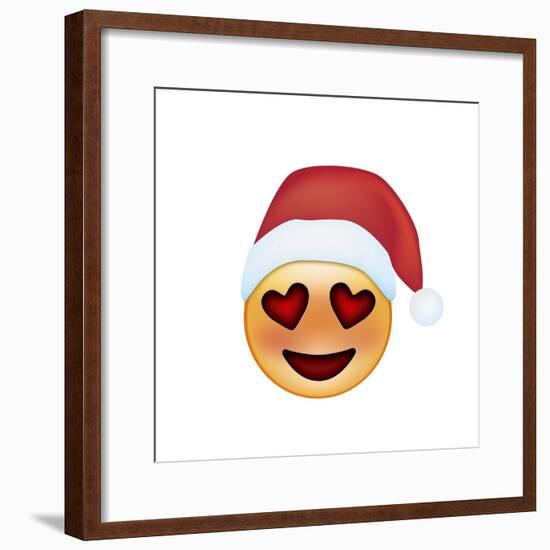 Emoji Smile Heart Xmas Hat-Ali Lynne-Framed Giclee Print