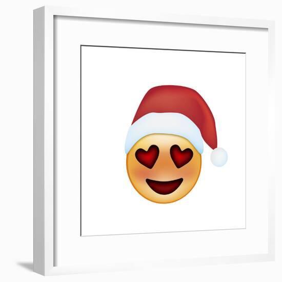 Emoji Smile Heart Xmas Hat-Ali Lynne-Framed Giclee Print