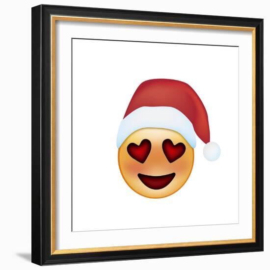 Emoji Smile Heart Xmas Hat-Ali Lynne-Framed Giclee Print