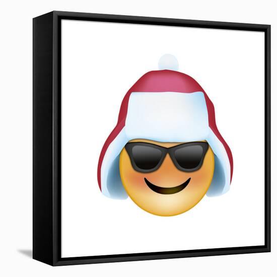 Emoji Sun Glasses Trapper hat-Ali Lynne-Framed Premier Image Canvas