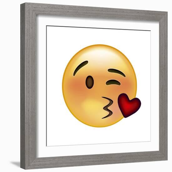 Emoji Wink Heart Kiss-Ali Lynne-Framed Giclee Print