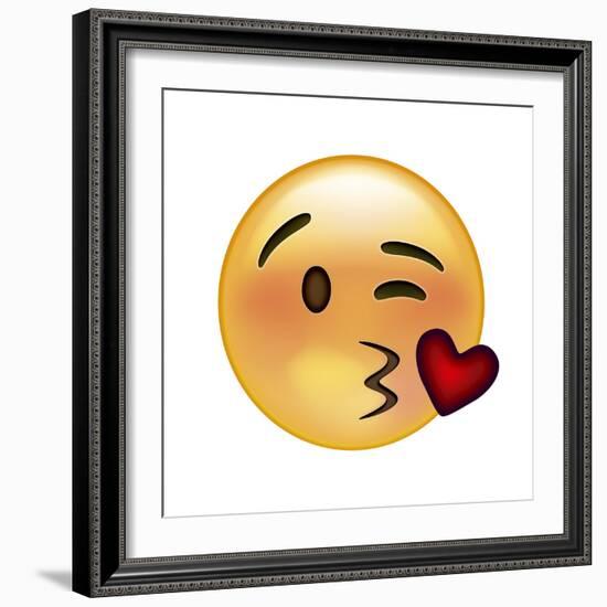 Emoji Wink Heart Kiss-Ali Lynne-Framed Giclee Print