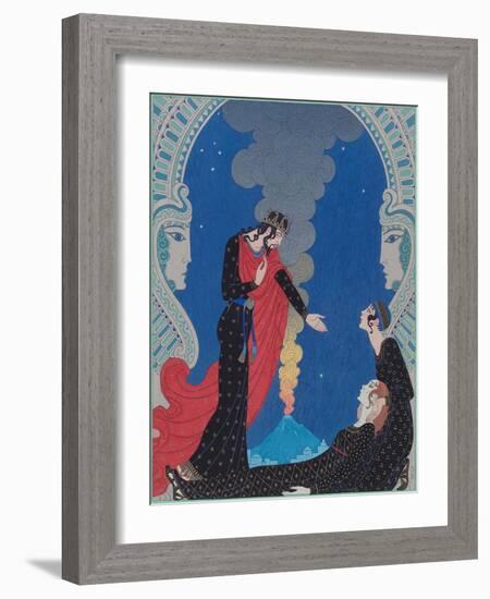 Empédocle, Dieu Supposé. Empedocles, Supposed God, 1929 (Engraving)-Georges Barbier-Framed Giclee Print