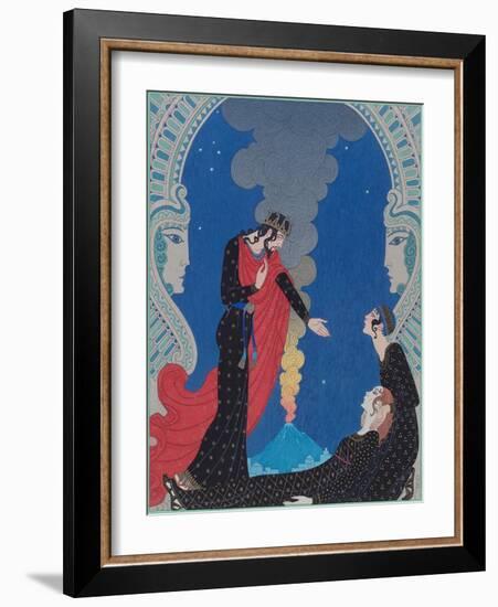 Empédocle, Dieu Supposé. Empedocles, Supposed God, 1929 (Engraving)-Georges Barbier-Framed Giclee Print