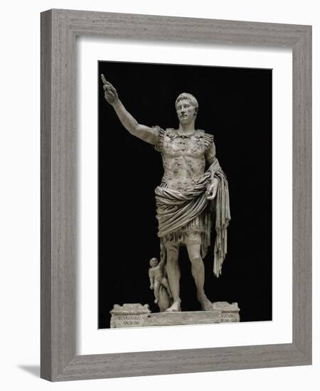 Emperor Augustus in Military Dress, Marble Figure from the Prima Porta-null-Framed Giclee Print