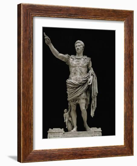 Emperor Augustus in Military Dress, Marble Figure from the Prima Porta-null-Framed Giclee Print