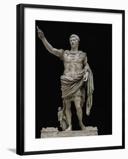 Emperor Augustus in Military Dress, Marble Figure from the Prima Porta-null-Framed Giclee Print